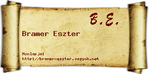 Bramer Eszter névjegykártya